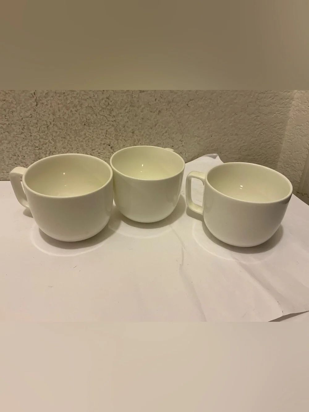 Hotel Collection white  Bone China Mug 4” X 3” Set of 3